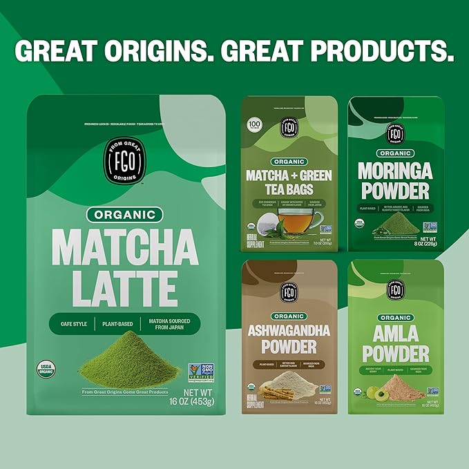 FGO Organic Matcha Latte Powder, 16 Ounce Bulk Resealable Bag, Japanese Matcha - Image 7