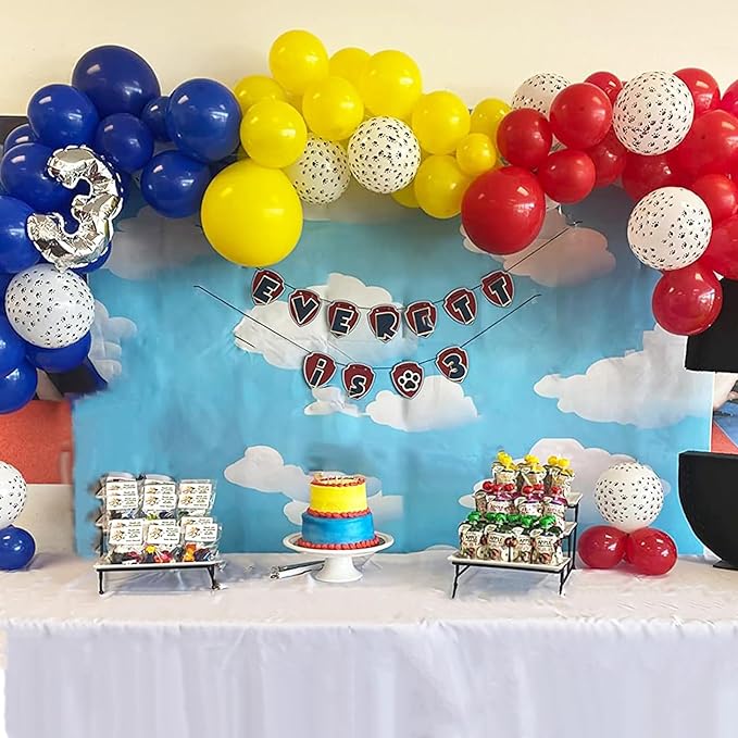 Dog Paw Balloons, 12 Inch Carnival Circus Balloons Red Yellow Blue and White - Image 7