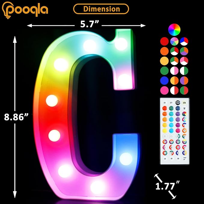 Pooqla Colorful Light Up Letters - Image 7