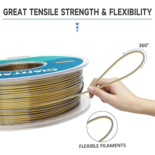 GIANTARM Dual Color PLA Filament, Silk PLA Filament 1.75mm +/-0.02mm, 1KG Spool - Image 3
