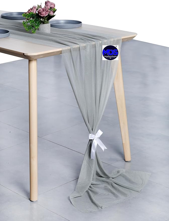 MDS 25 Pack 10ft Chiffon Table Runner 29 x 120 Inches Sheer Wedding Runner - Image 3