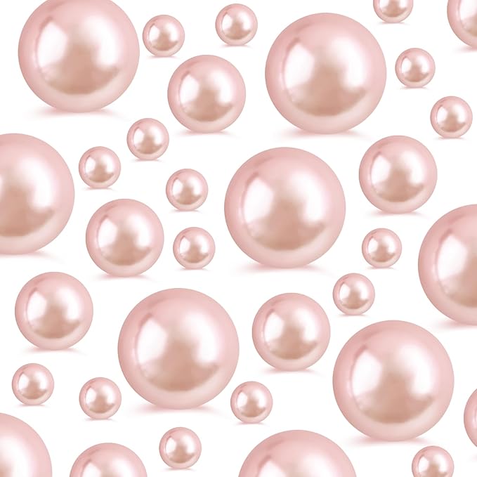 260Pcs Rosegold Glossy Beads for Centerpiece Decor, Artifical Pearls Vase Filler by EGKamhFloatingBeadsPearls