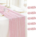 Sioloc 5 Pack Light Pink Cheesecloth Table Runner Fall Autumn Decor by HEALTHYCOMFORTLIFE