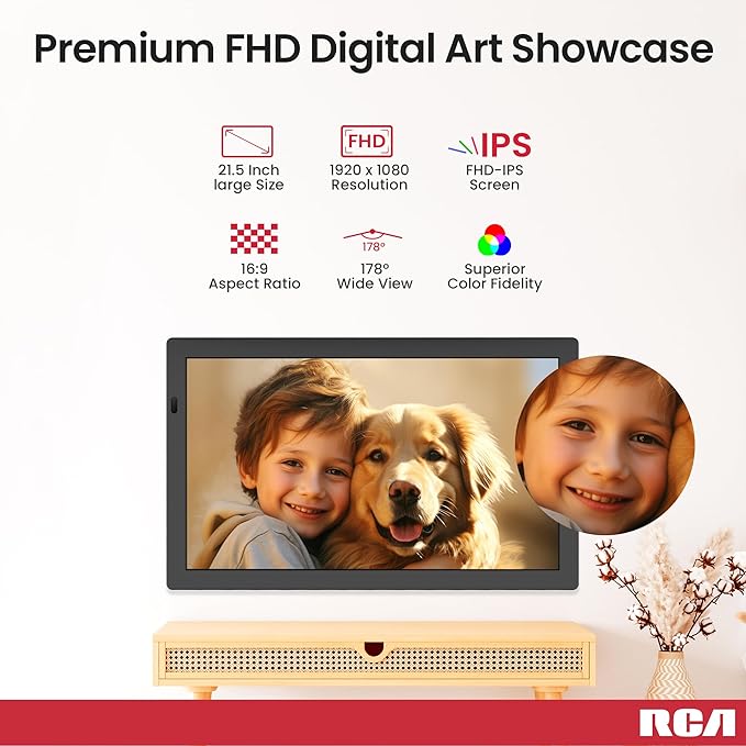 RCA 21.5" Large WiFi Digital Picture Frame Electric Uhale Frames - Image 8