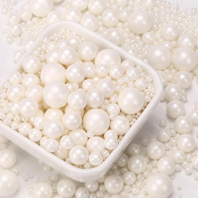 QuirkTech Pearl Sprinkles Mix-sized, 1.1Lb/500g White Edible Pearls by Unknown