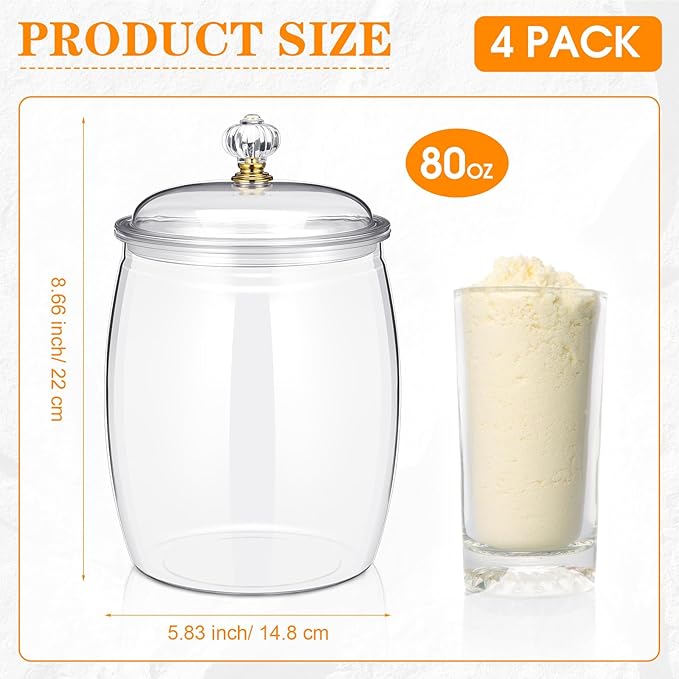 Nuogo 4 Pcs Plastic Candy and Cookie Jars - Image 2