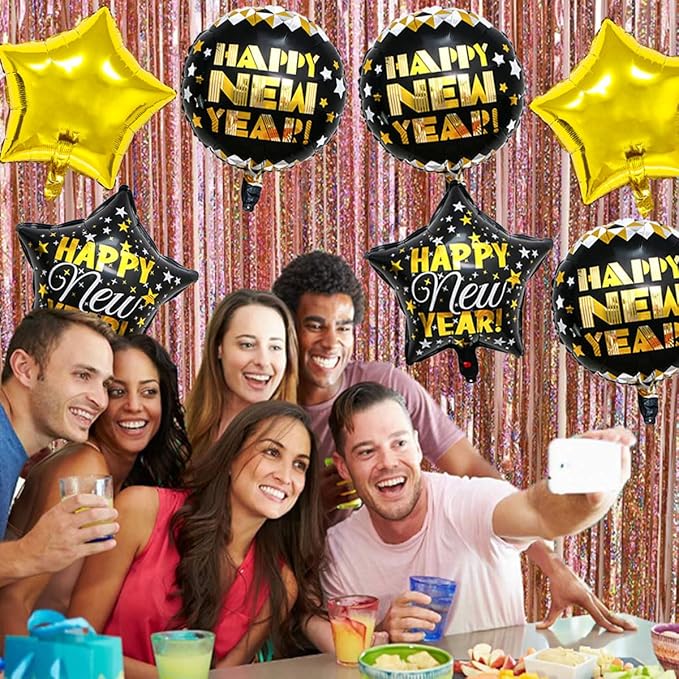 Happy New Years Balloons Set, Large Happy New Year Foil Balloons, New Year - Image 7