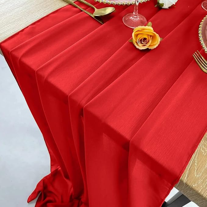 EHLDekol Chiffon Table Runners Romantic Sheer Wedding Table Runner Top Table - Image 4
