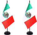 Mexico Desk Flag 12" Solid Pole Deluxe Set Mexican Flags Banner Mini Small by Unknown