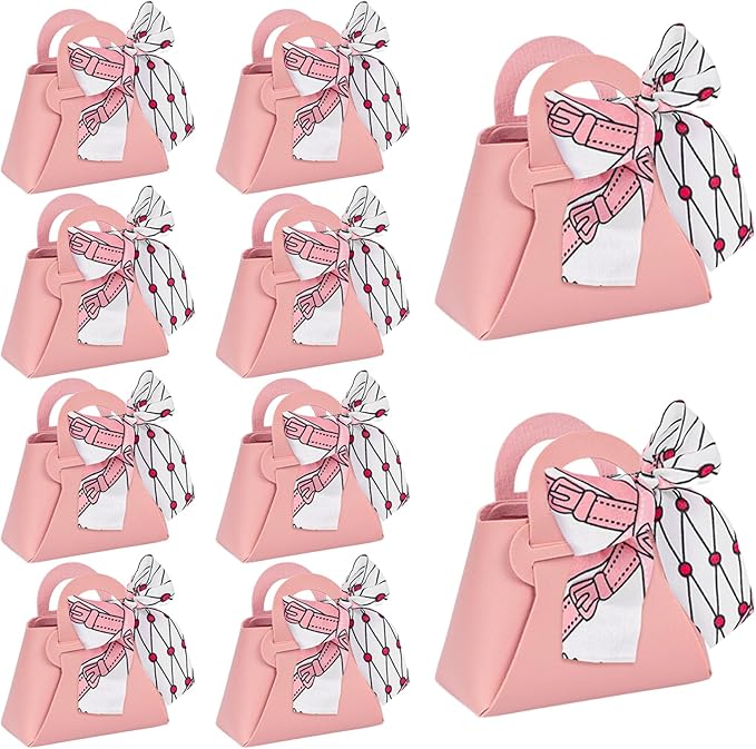 VGOODALL Small Gift Boxes with Bow Handle, Party Favor Boxes, 10 Pack, PU by VGOODALL