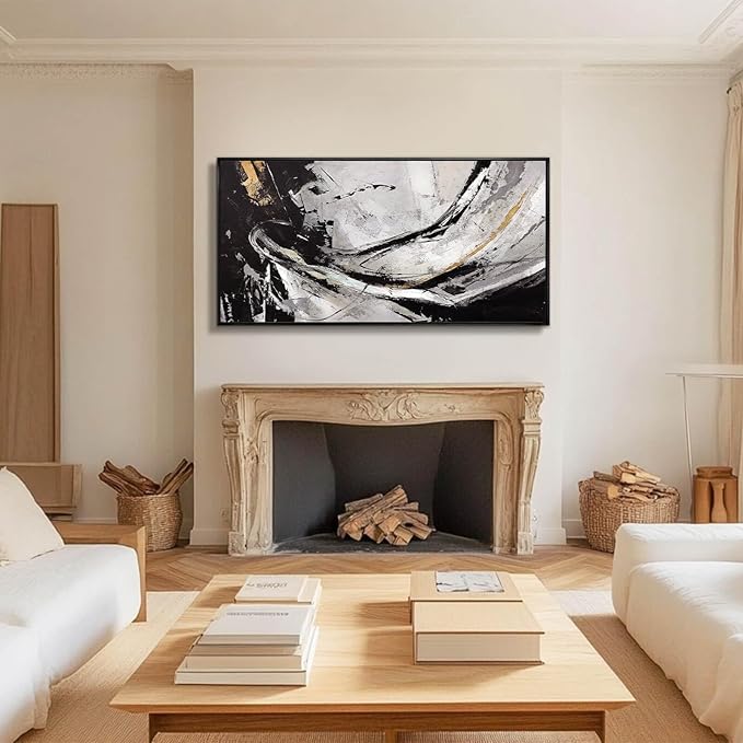 XIANSHOU Abstract Canvas Art Gold Line Painting Wall Art Black Poster - Image 5