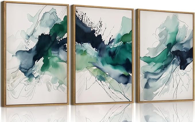 myusuar 3 Piece Large Abstract Framed Wall Art by Unknown