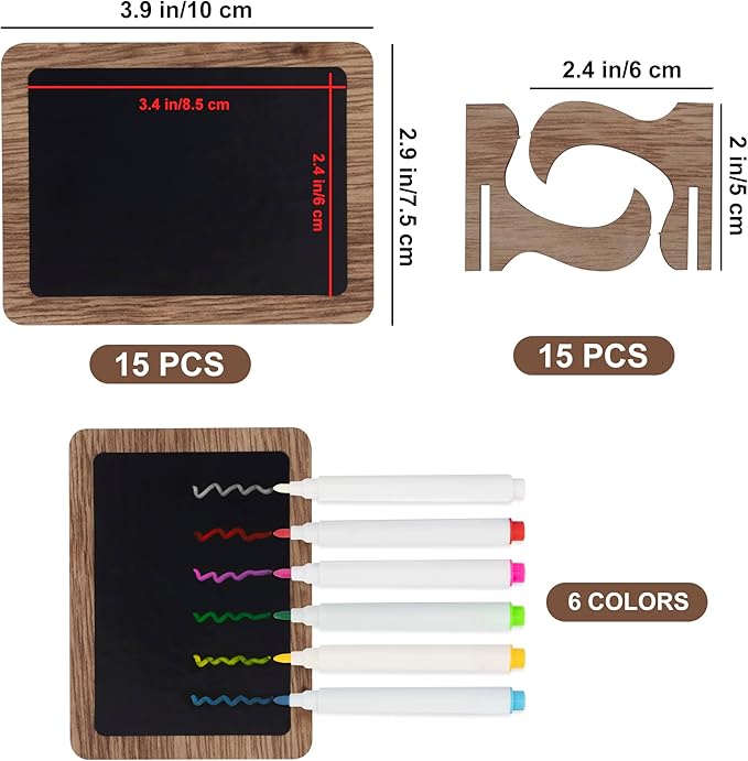 Temlum 15 Pcs Mini Chalkboard Sign - Image 2