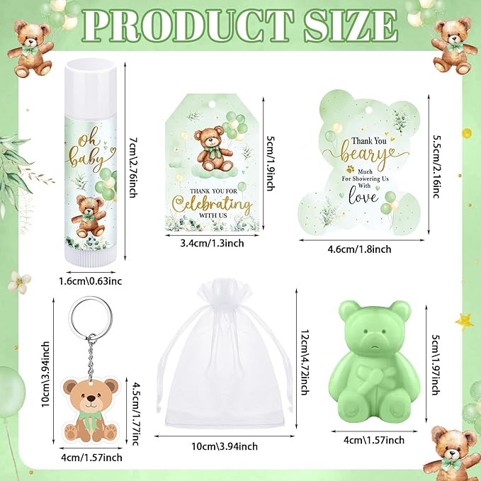 288 Baby Shower Favors Baby Shower Gifts Bulk Lip Balms Soaps Keychains Organza - Image 2