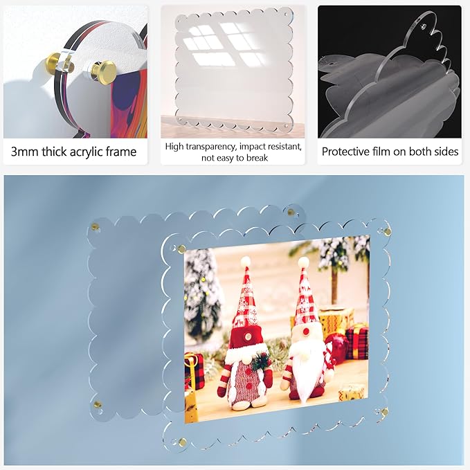 Acrylic Picture Frame for Wall, Frameless Clear Photo Frame - Image 4