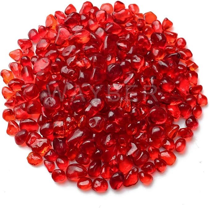 WAYBER Glass Stones, 1Lb/460g Irregular Sea Glass Pebbles Non-Toxic Artificial by WAYBER