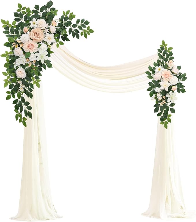 Artificial Wedding Arch Flowers Kit, Ceremony Decoration, Floral Outdoor Party by Muhanjia