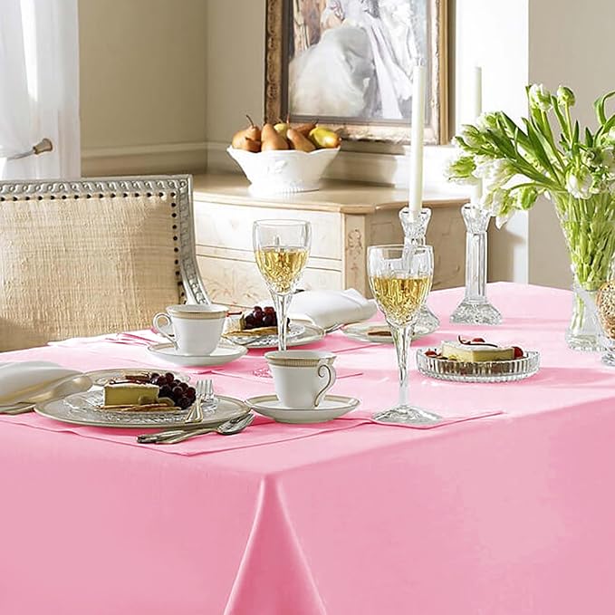 Fitable Pink Tablecloths for Rectangle Tables, 6 Pack - Image 2