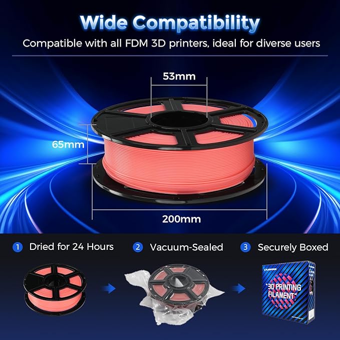 FLASHFORGE Rapid PLA Filament 1.75mm Luminous Red, 500mm/s High Speed Printing - Image 7