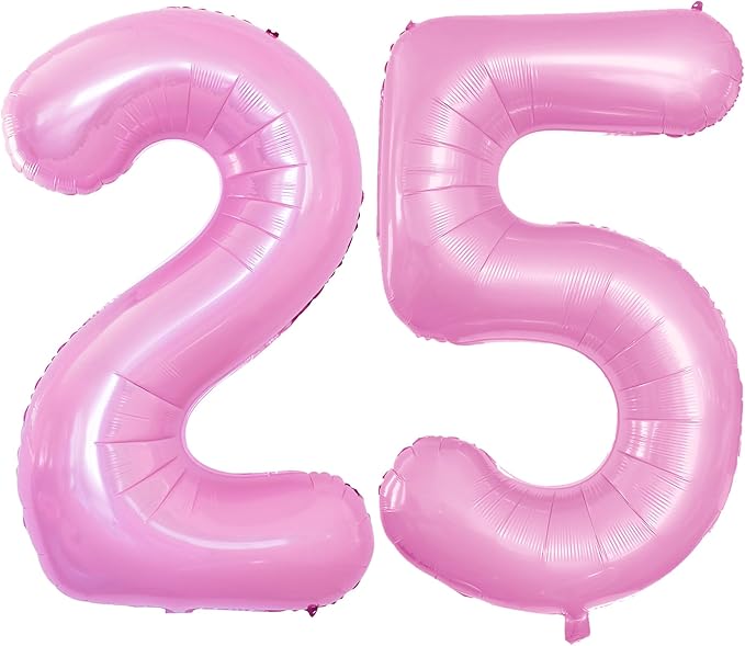 GOER Number 25 Balloons for 25th Birthday Party Decorations, 42 Inch Jumbo Foil by GOER