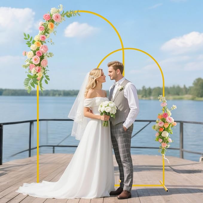 Metal Arch Backdrop Stand and Cover Set 7.2FT, 6FT Arch Stand and Cover Set of - Image 2