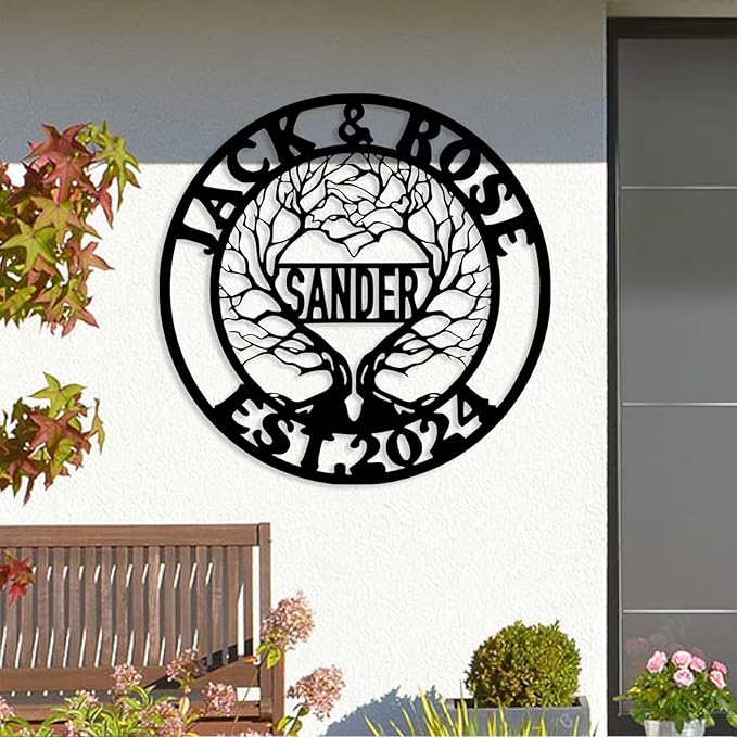 Personalized Tree of Life Metal Sign Wall Art Decor, Custom Wedding Gifts - Image 5