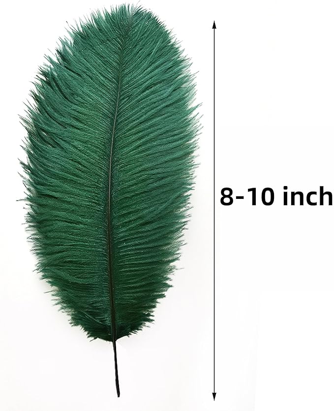 Ballinger Blackish Green Ostrich Feathers Bulk- 24pcs 8-10inch - Image 3