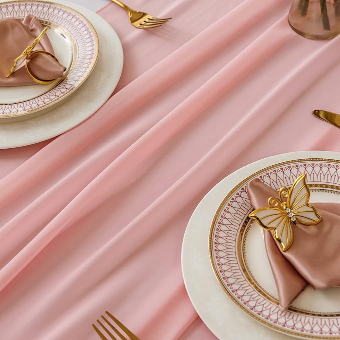 12Pack 9ft Chiffon Table Runner 14x108 Inch Sheer Romantic Table Runner - Image 4