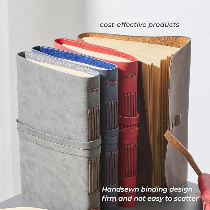 Leather Journal Notebooks for Work, A5 Size Diary, 6x8.1 Inch, Genuine Leather - Image 3