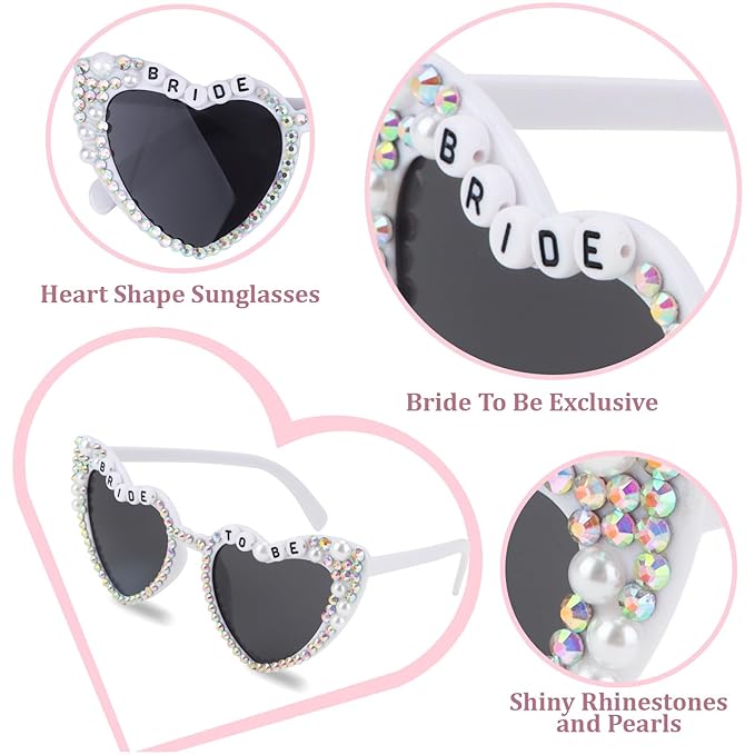 Bride Heart Sunglasses Bride Headband & Veil Set - Image 6