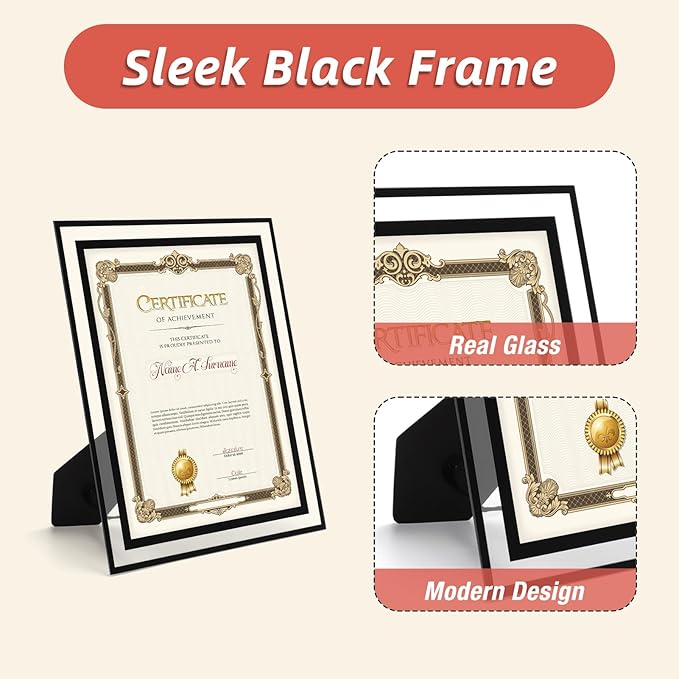 Rempry 8.5x11 Picture Frame Set of 12, Vertical or Horizontal Tabletop Display - Image 3