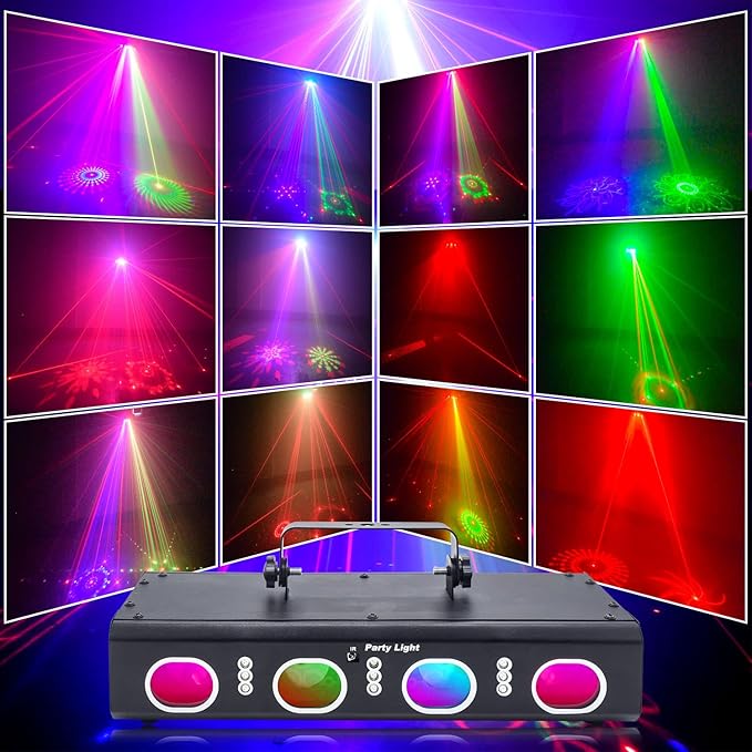 Party Lights DJ Disco Lights, 3D Effect Sound Sensing Laser Flash Stage - Image 2