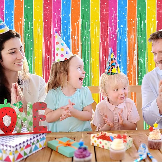 TONIFUL 3Pcs Colorful Door Streamers, Photo Booth Backdrop Metallic Colorful - Image 4