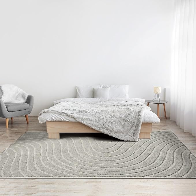 LUXE WEAVERS Modern Geometric Wave Gray 5x7 Area Rug - Image 9