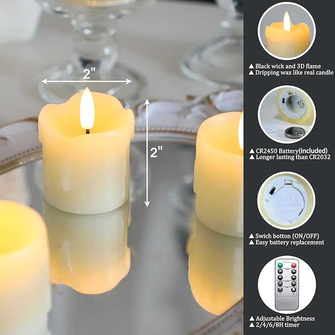 Lezonic Flameless Votive Candles Battery Operated - Image 7