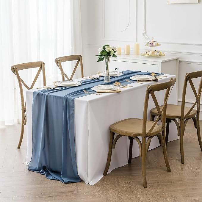 12Pack 9ft Chiffon Table Runner 14x108 Inch Sheer Romantic Table Runner - Image 7