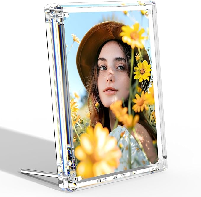 NIUBEE 5x7 Acrylic Picture Frames, Diamond Edge Design, Portrait and Landscape by NIUBEE