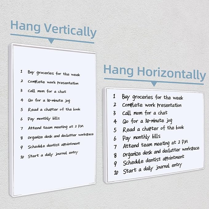 Magnetic Dry Erase Board White Board, 8.3'' x 5.8'', Small Stand-Up or Hangable - Image 3