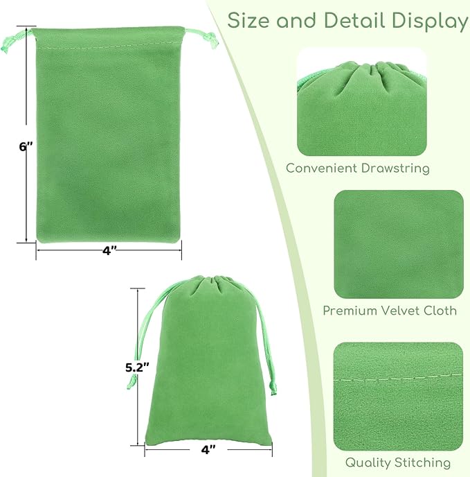 Velvet Drawstring Jewelry Bag, 4x6 Dice Bag, - Image 2
