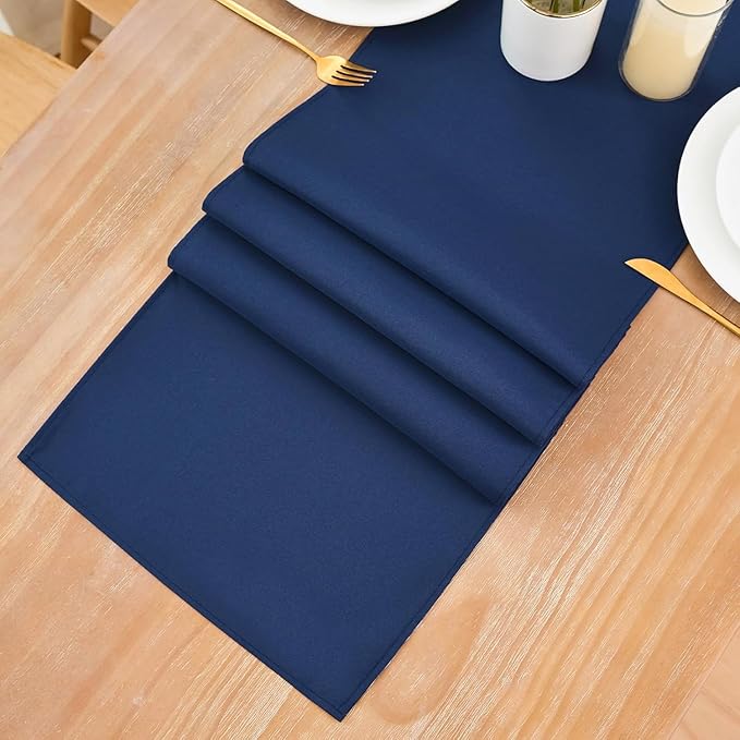 2 Pack Navy Blue Small Short Table Runner 12 x 24 Inch Solid Color Runners - Image 8