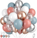 Dusty Pink Blue Balloons by Paready
