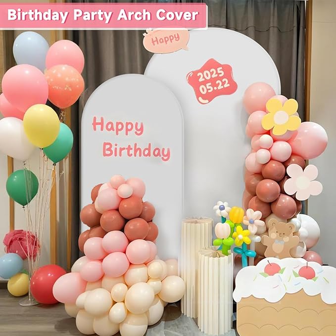 Hemmotop White Arch Backdrop Cover Set 7.2 ft, 6 ft, 2 Sided Stretchy Spandex - Image 8