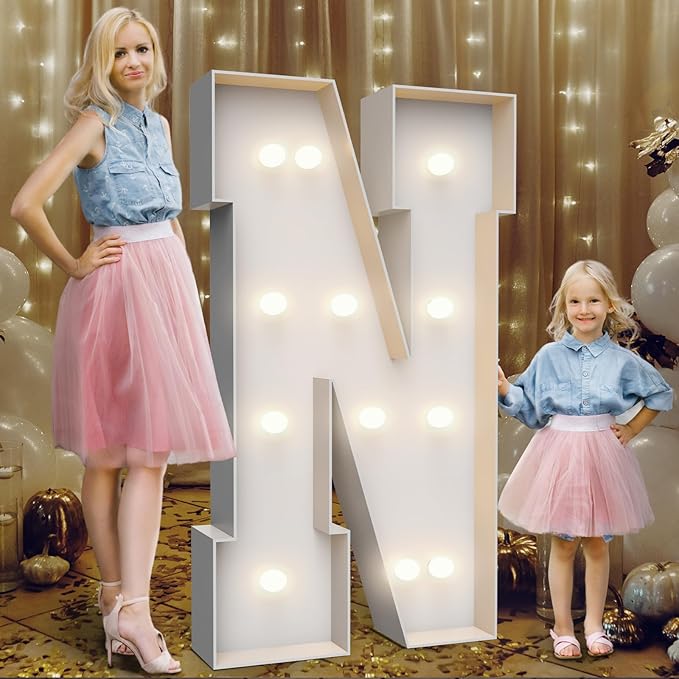 4FT Marquee Light Up Letters N, Party Decoration Large Marquee Light Up Letters by Teebloom
