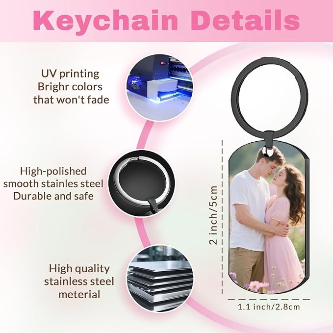 Custom Keychain with Picture, Personalized Double-sided Keychains Gifts - Image 4