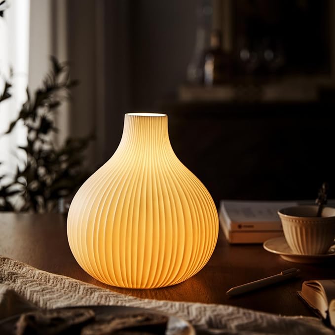 RONDURE 8.7" Modern Ceramic Table Lamp, Modern Bedside Lamps - Image 2