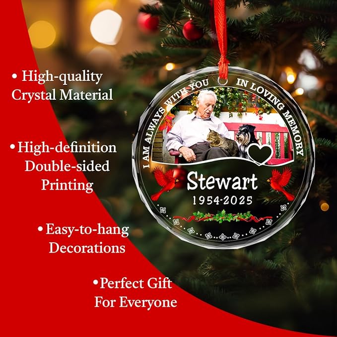 Personalized Memorial Glass Ornament 2025 – I Am Always - Image 5
