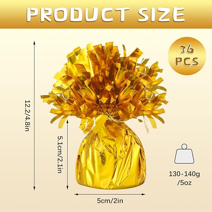 36 Pcs Metallic Balloon Weights Set Heavy Solid Metallic Anchor Balloon Holder - Image 2
