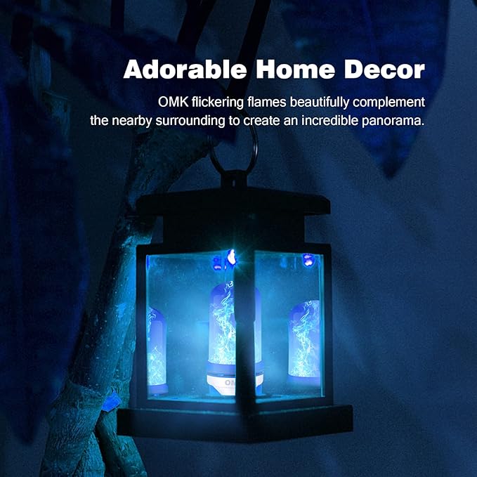 OMK - Blue Flame Christmas Decor LED Flame Effect Light Bulbs - Upgraded 4 - Image 3