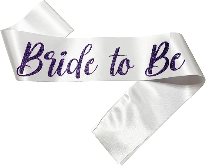 Bride Sash Bachelorette Party Purple, Bride To Be Sash Bridal Shower Sashes by NAUXIUDSJS