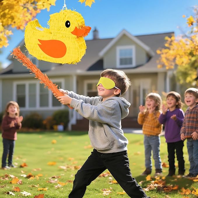 Duck Pinatas Bundle with a Blindfold and a Bat, Farm Animal Theme Parties and - Image 6